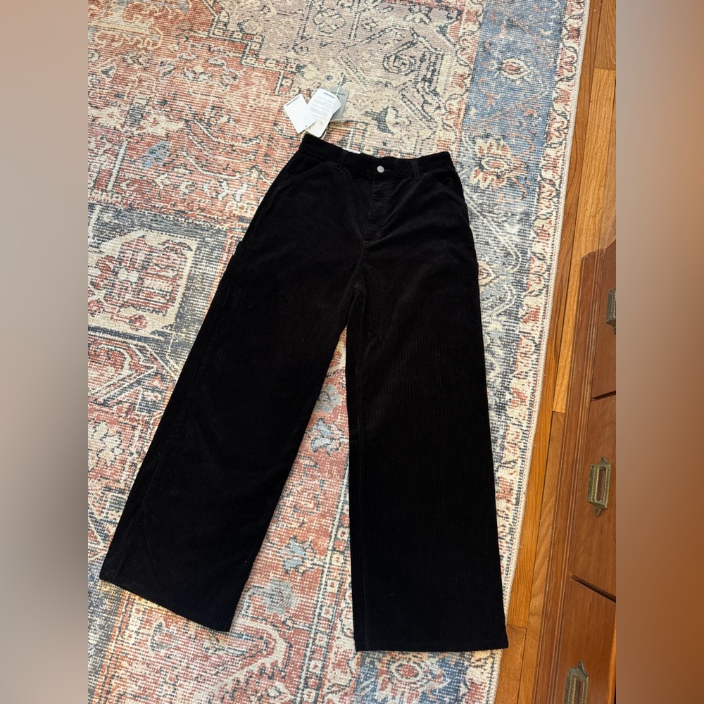 Carhartt WIP Montville Black Corduroy Pants • Size 29 • NWT